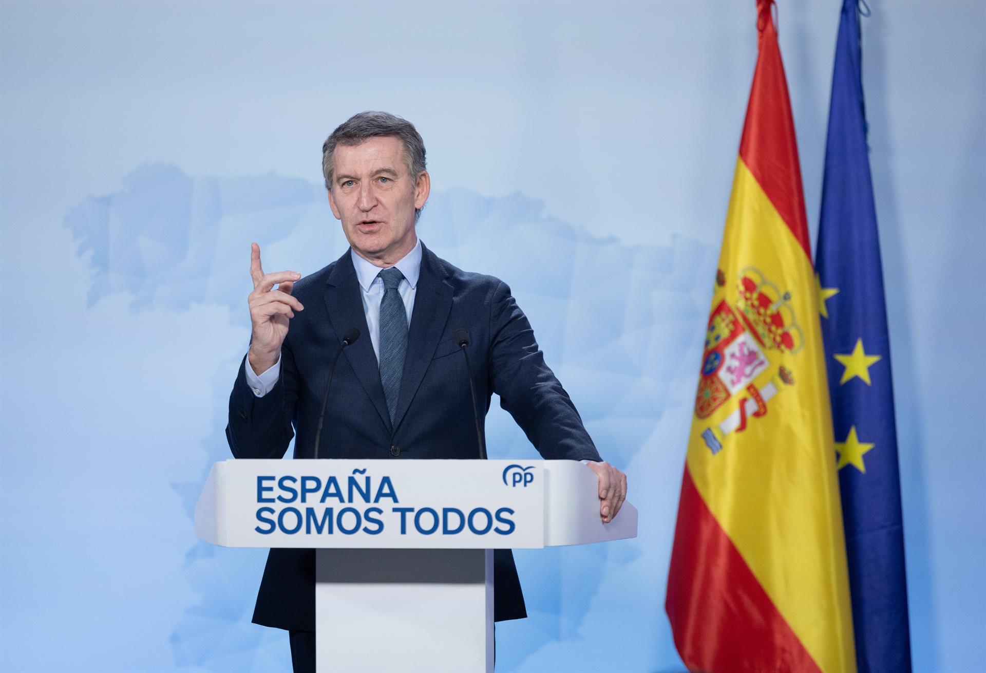 El presidente del Partido Popular, Alberto Núñez Feijóo, ofrece una rueda de prensa, en el Espacio Jorge Juan, a 27 de diciembre de 2024, en Madrid (España). Durante su comparecencia, el presidente del Partido Popular ha realizado un balance político del - Eduardo Parra - Europa Press