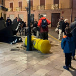 Un buzón de correos arrancado por el viento en la Plaza de Cort. Foto: Meteo de les Illes / Ester