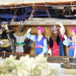La llegada de los Reyes en el barco.